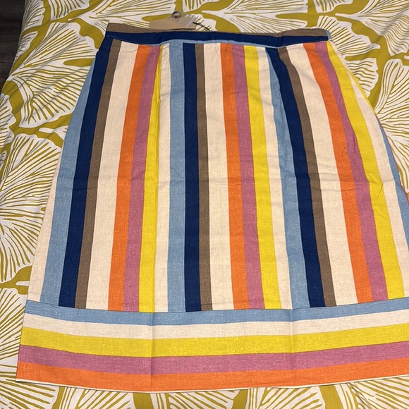 Plus Size Gilli Multi-Color Rainbow Strip Button Down Skirt with Pockets - Picture 8 of 8